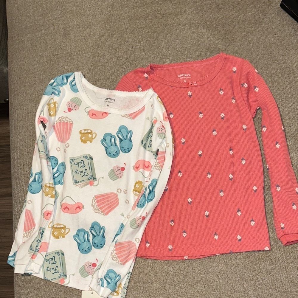 Carter's Kids Tops - Pink and White with Fun Prints